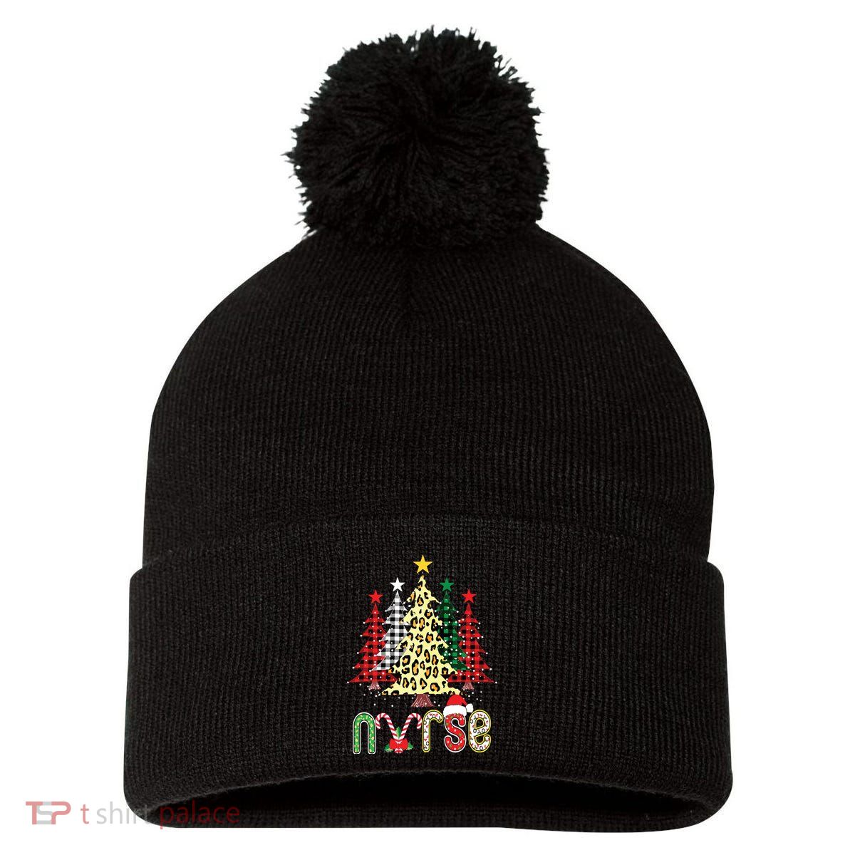 Christmas ER Nursing Xmas Tree Emergency Nurse Pom Pom 12in Knit Beanie