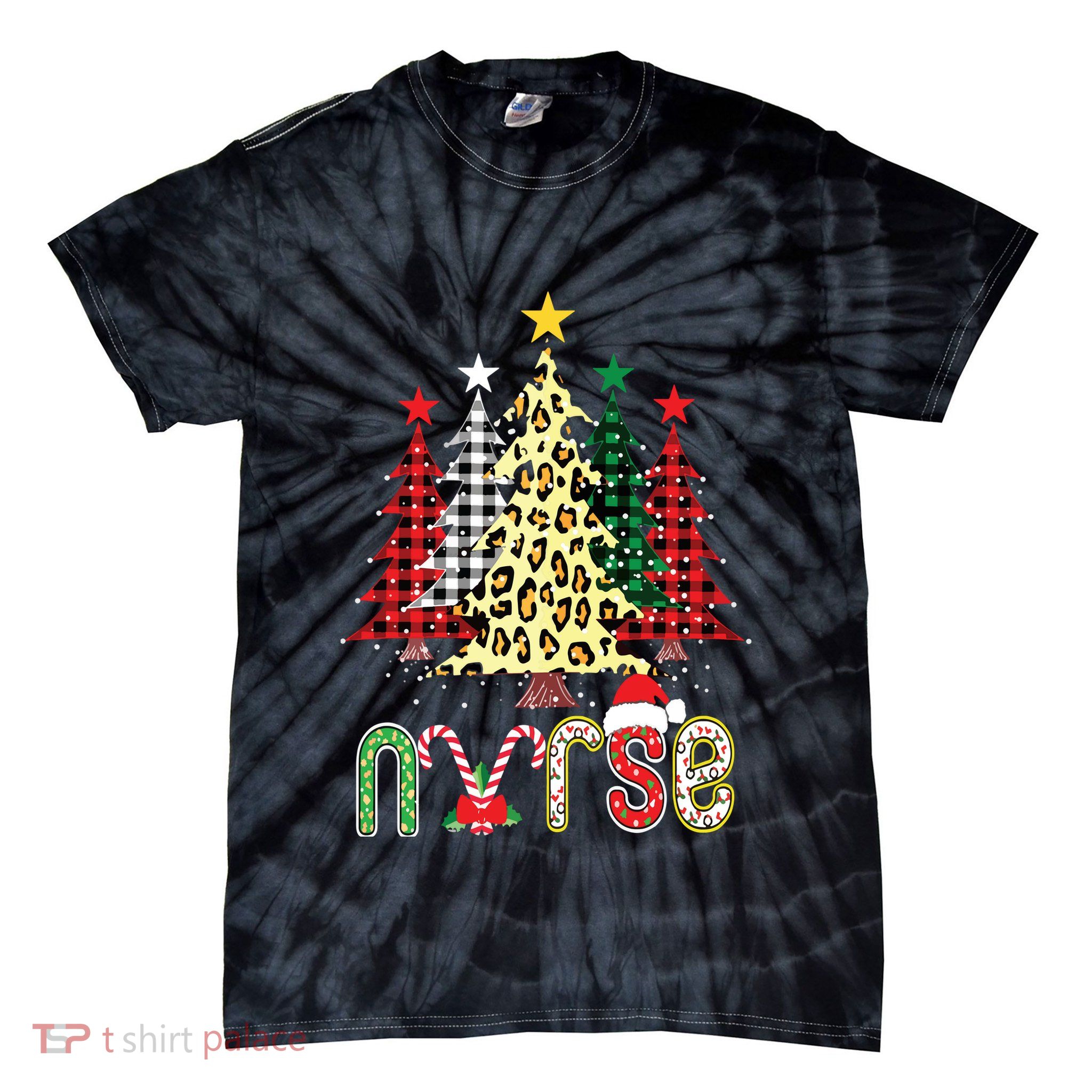 Christmas ER Nursing Xmas Tree Emergency Nurse Tie-Dye T-Shirt