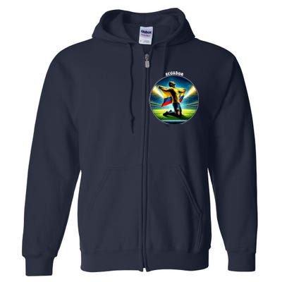 Cool Ecuador National Country Soccer Player Full Zip Hoodie