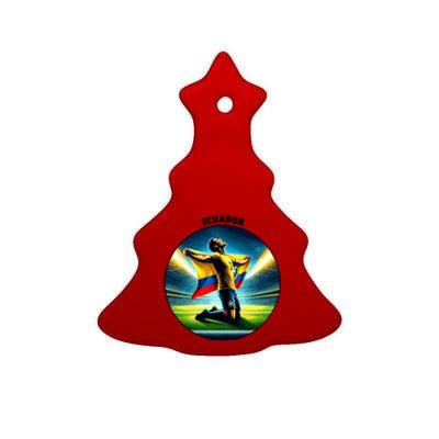 Cool Ecuador National Country Soccer Player Ceramic Tree Ornament