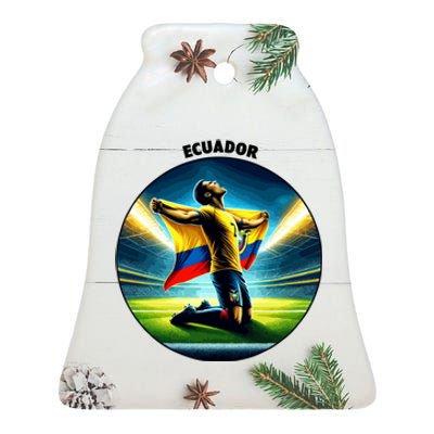 Cool Ecuador National Country Soccer Player Ceramic Bell Ornament