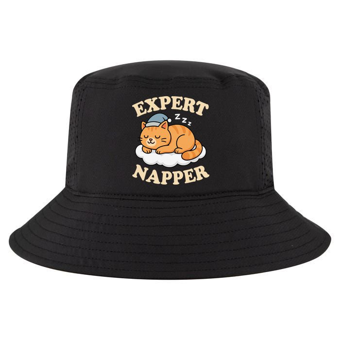 Cat Expert Napper Funny Kitty Sarcasm Humor Cat Saying Cool Comfort Performance Bucket Hat