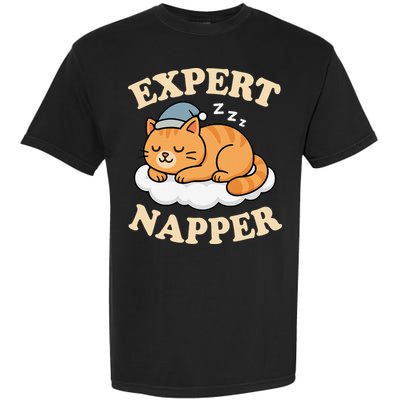 Cat Expert Napper Funny Kitty Sarcasm Humor Cat Saying Garment-Dyed Heavyweight T-Shirt