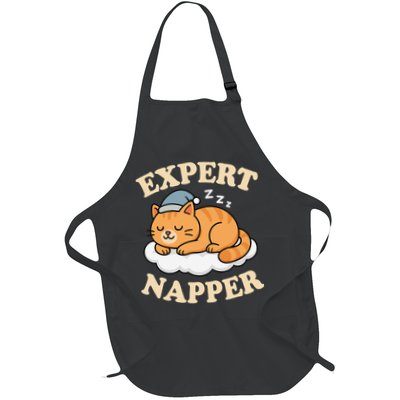 Cat Expert Napper Funny Kitty Sarcasm Humor Cat Saying Apron
