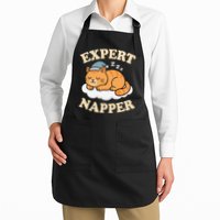 Cat Expert Napper Funny Kitty Sarcasm Humor Cat Saying Apron
