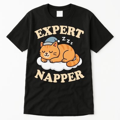 Cat Expert Napper Funny Kitty Sarcasm Humor Cat Saying Tall T-Shirt