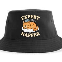 Cat Expert Napper Funny Kitty Sarcasm Humor Cat Saying Sustainable Bucket Hat
