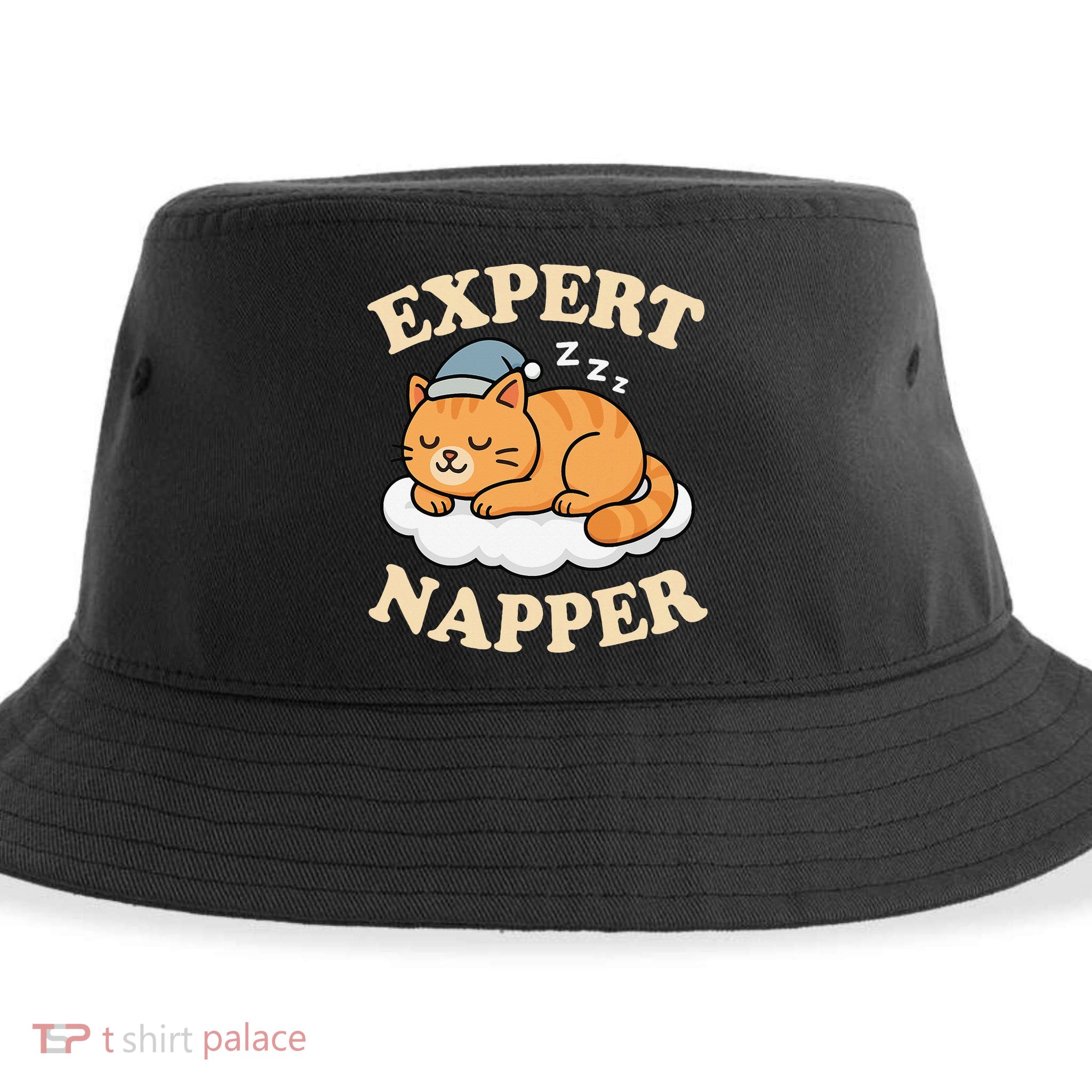 Cat Expert Napper Funny Kitty Sarcasm Humor Cat Saying Sustainable Bucket Hat
