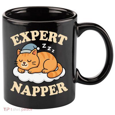 Cat Expert Napper Funny Kitty Sarcasm Humor Cat Saying 11oz C Handle Ceramic Mug