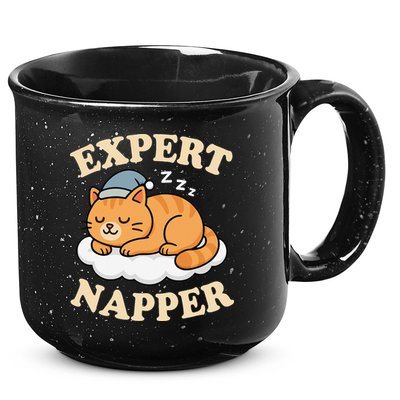 Cat Expert Napper Funny Kitty Sarcasm Humor Cat Saying 15oz Campfire Ceramic Mug