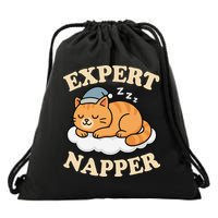 Cat Expert Napper Funny Kitty Sarcasm Humor Cat Saying Drawstring Bag