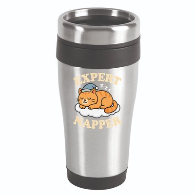 Cat Expert Napper Funny Kitty Sarcasm Humor Cat Saying 16oz Travel Tumbler