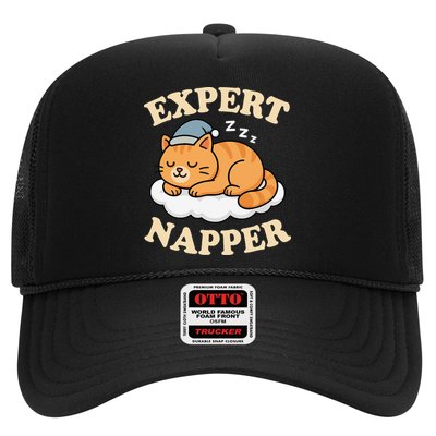 Cat Expert Napper Funny Kitty Sarcasm Humor Cat Saying Trucker Hat