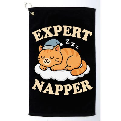 Cat Expert Napper Funny Kitty Sarcasm Humor Cat Saying Golf Towel