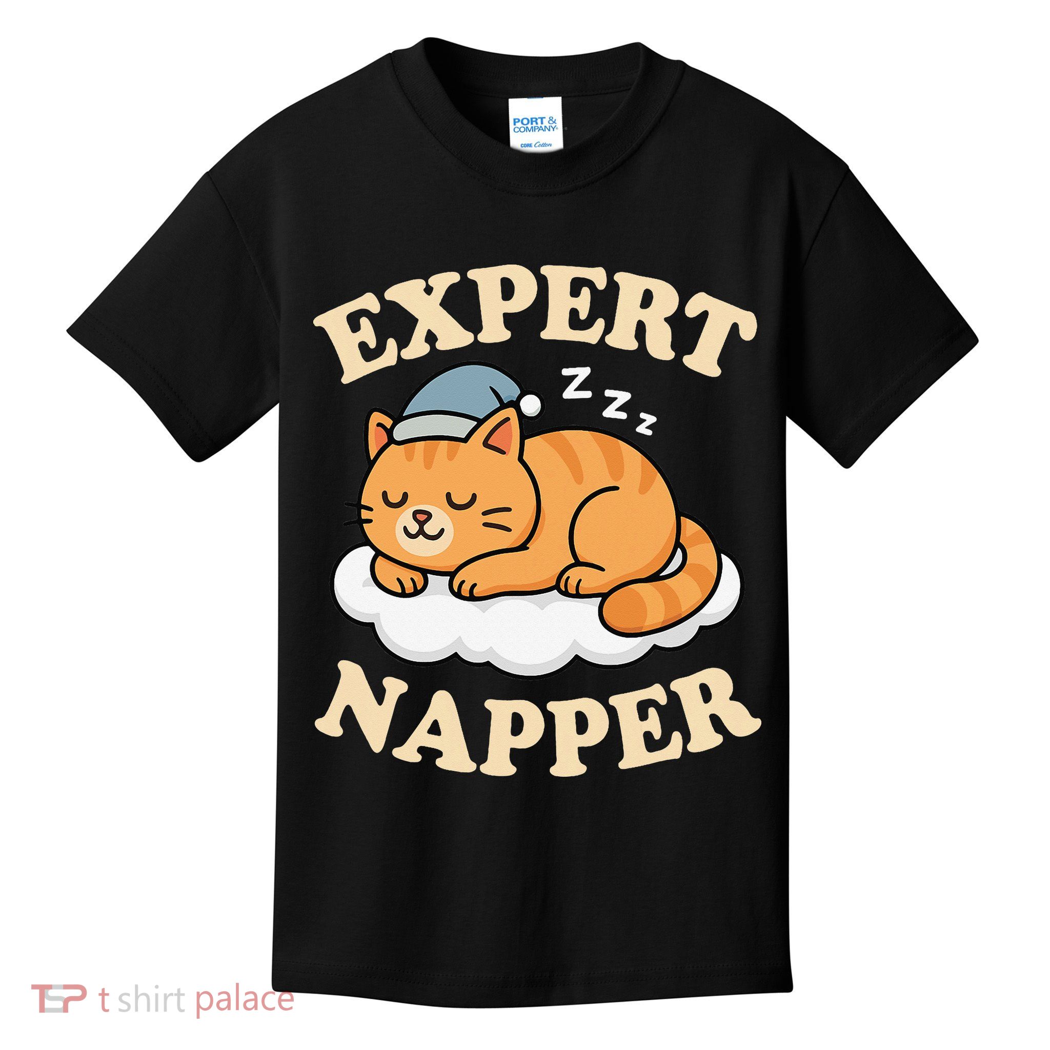 Cat Expert Napper Funny Kitty Sarcasm Humor Cat Saying Kids T-Shirt