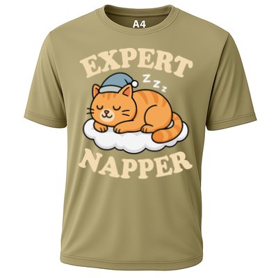 Cat Expert Napper Funny Kitty Sarcasm Humor Cat Saying Performance Shirt