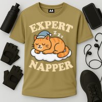 Cat Expert Napper Funny Kitty Sarcasm Humor Cat Saying Cooling Performance Crew T-Shirt