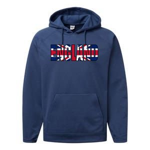 Cool England Name Flag Performance Fleece Hoodie