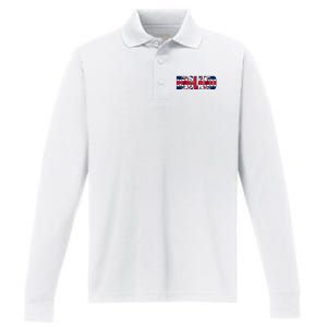 Cool England Name Flag Performance Long Sleeve Polo