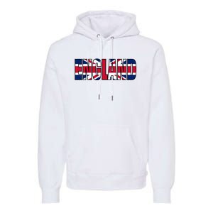 Cool England Name Flag Premium Hoodie