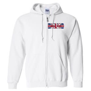 Cool England Name Flag Full Zip Hoodie