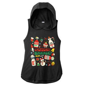 Christmas Er Nurse Emergency Department Er Ed Nurse Tech Ladies PosiCharge Tri-Blend Wicking Draft Hoodie Tank