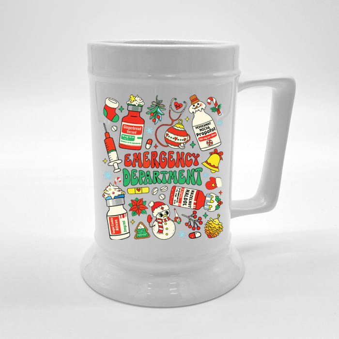 Christmas Er Nurse Emergency Department Er Ed Nurse Tech Beer Stein