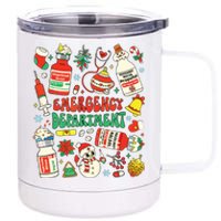 Christmas Er Nurse Emergency Department Er Ed Nurse Tech 12 oz Stainless Steel Tumbler Cup