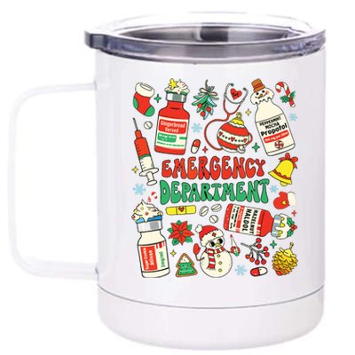 Christmas Er Nurse Emergency Department Er Ed Nurse Tech 12 oz Stainless Steel Tumbler Cup