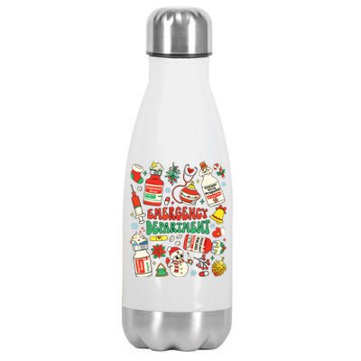 Christmas Er Nurse Emergency Department Er Ed Nurse Tech Stainless Steel Insulated Water Bottle