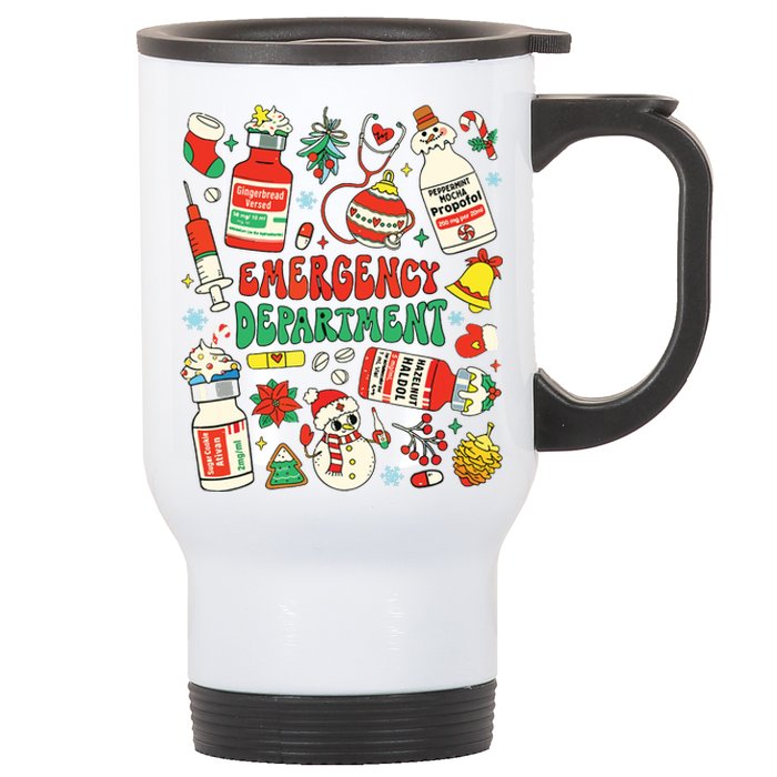 Christmas Er Nurse Emergency Department Er Ed Nurse Tech Stainless Steel Travel Mug