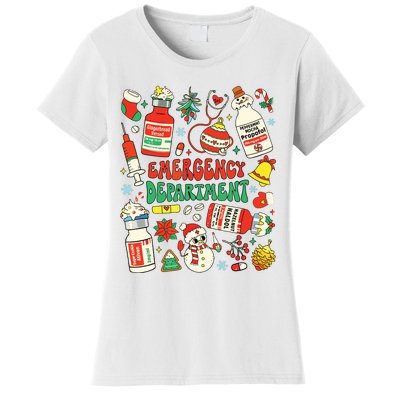 Christmas Er Nurse Emergency Department Er Ed Nurse Tech Women's T-Shirt