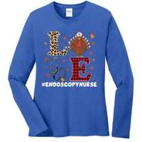 Cute Endoscopy Nurse Thanksgiving Costume With Stethoscope Gift Ladies Long Sleeve Shirt