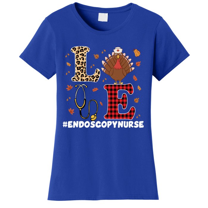 Cute Endoscopy Nurse Thanksgiving Costume With Stethoscope Gift Women's T-Shirt