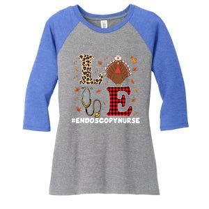 Cute Endoscopy Nurse Thanksgiving Costume With Stethoscope Gift Women's Tri-Blend 3/4-Sleeve Raglan Shirt