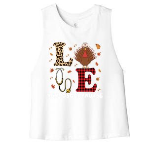 Cute Endoscopy Nurse Thanksgiving Costume With Stethoscope Gift Women's Racerback Cropped Tank