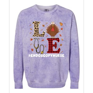 Cute Endoscopy Nurse Thanksgiving Costume With Stethoscope Gift Colorblast Crewneck Sweatshirt