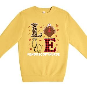 Cute Endoscopy Nurse Thanksgiving Costume With Stethoscope Gift Premium Crewneck Sweatshirt