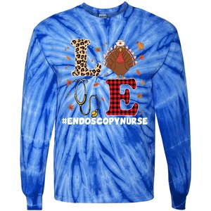 Cute Endoscopy Nurse Thanksgiving Costume With Stethoscope Gift Tie-Dye Long Sleeve Shirt