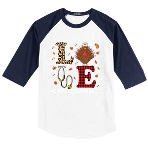 Cute Endoscopy Nurse Thanksgiving Costume With Stethoscope Gift Baseball Sleeve Shirt