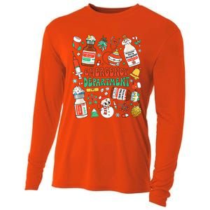 Christmas ER Nurse Emergency Department ER Ed Nurse Tech Cooling Performance Long Sleeve Crew