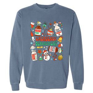 Christmas ER Nurse Emergency Department ER Ed Nurse Tech Garment-Dyed Sweatshirt