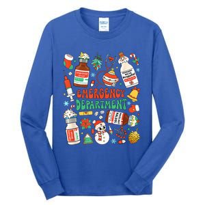 Christmas ER Nurse Emergency Department ER Ed Nurse Tech Tall Long Sleeve T-Shirt