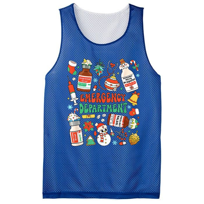 Christmas ER Nurse Emergency Department ER Ed Nurse Tech Mesh Reversible Basketball Jersey Tank