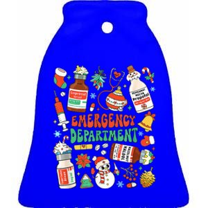 Christmas ER Nurse Emergency Department ER Ed Nurse Tech Ceramic Bell Ornament