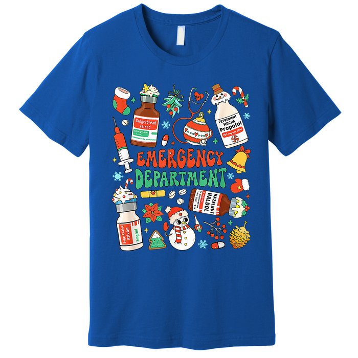 Christmas ER Nurse Emergency Department ER Ed Nurse Tech Premium T-Shirt