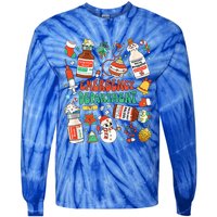 Christmas ER Nurse Emergency Department ER Ed Nurse Tech Tie-Dye Long Sleeve Shirt