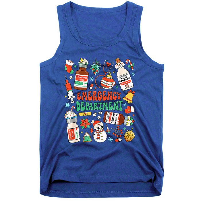 Christmas ER Nurse Emergency Department ER Ed Nurse Tech Tank Top