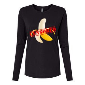 Censored Naked Banana Womens Cotton Relaxed Long Sleeve T-Shirt