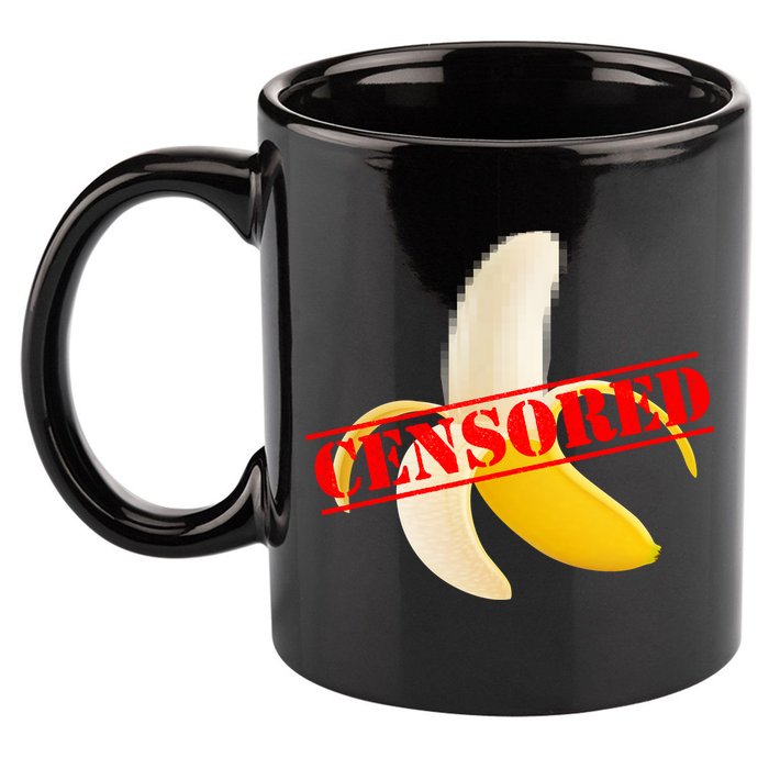 Censored Naked Banana 11oz C Handle Ceramic Mug